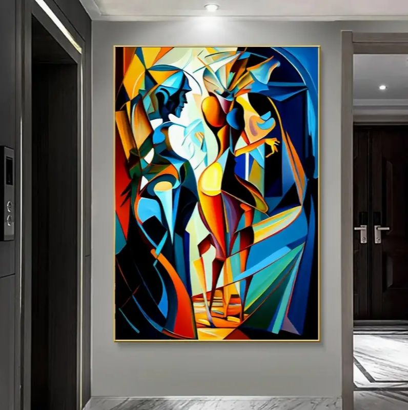 Modern Abstract Character Canvas Art Print, Frameless Wall Poster for Living Room and Bedroom Decor